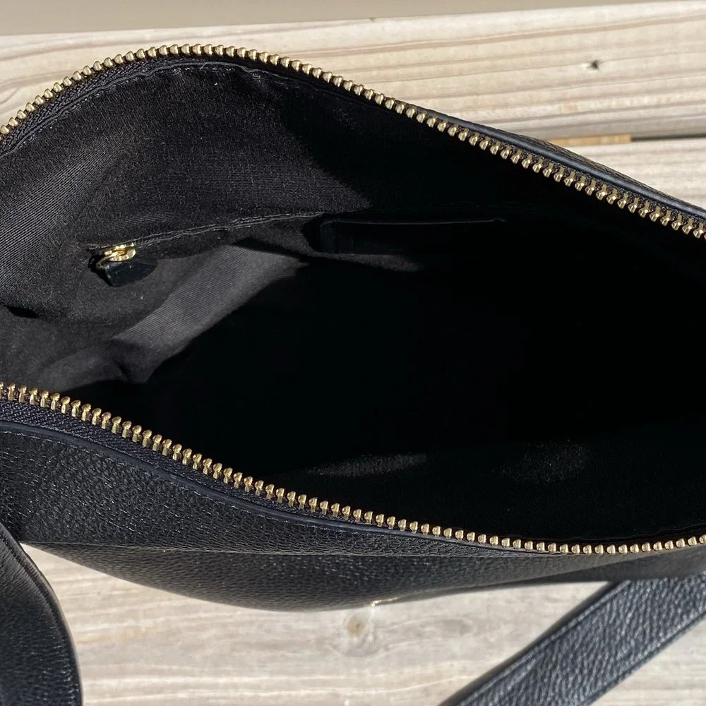 Coach Val Duffle C2818 Black Pebble Leather Shoulder Crossbody Bag